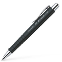 Ручка кулькова Faber-Castell POLY BALL ХВ автоматична, синій, чорний каучуковий корпус, 1,0 мм, 241153