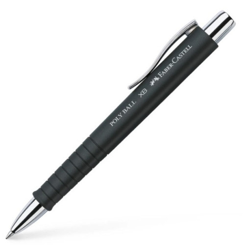 Ручка шариковая Faber-Castell POLY BALL ХВ автоматическая, синяя, черный каучуковый корпус, 1,0 мм, 241153