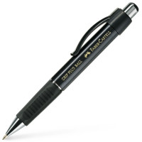 Ручка шариковая Faber-Castell Grip Plus Black Metallic, автомат. с каучуковым гриппом, корпус черный, 140733