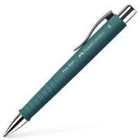 Ручка шариковая Faber-Castell POLY BALL ХВ автоматическая, изумрудный каучуковый корпус, синяя 1,0 мм, 241167