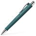 Ручка шариковая Faber-Castell POLY BALL ХВ автоматическая, изумрудный каучуковый корпус, синяя 1,0 мм, 241167