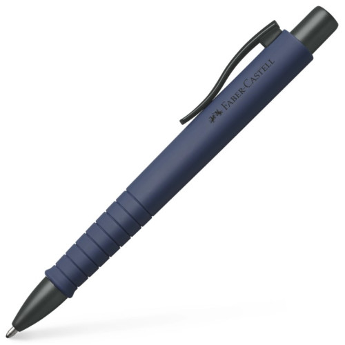 Ручка шариковая Faber-Castell POLY BALL ХВ автоматическая, темно-синий каучуковый корпус, синяя 1,0 мм, 241189