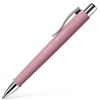 Ручка шариковая Faber-Castell POLY BALL ХВ автоматическая, розовый каучуковый корпус, синяя 1,0 мм, 241127