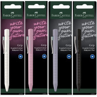 Ручка кулькова автоматична Faber-Castell Grip 2010, 4 кольори корпусу, стрижень синій М (0,7 мм), 243994