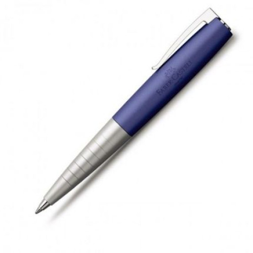 Шариковая ручка Faber-Castell LOOM Metallic Blue, корпус цвета серебро и синий металлик, 149001