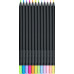 Карандаши цветные Faber-Castell Black Edition Neon + Pastel 12 цв. (неон + пастель) черное дерево, 116410