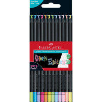 Олівці кольорові Faber-Castell Black Edition Neon + Pastel 12 кол. (неон + пастель) тригранні чорне дерево, 116410