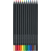 Олівці кольорові Faber-Castell Black Edition colour pencils 12 кольорів тригранні чорне дерево, 116413