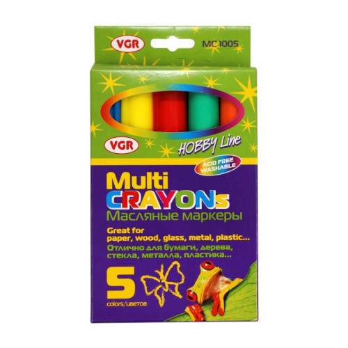 Супер-мел Multi Crayons 5цв подходит для разных поверхностей VGR