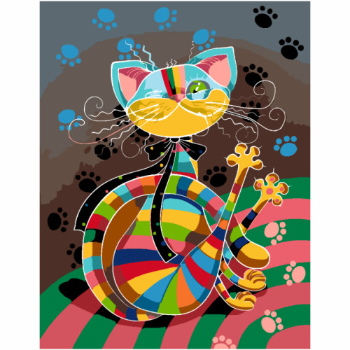 Набір картина за номерами „Загадковий кіт“ 35х45см ROSA START