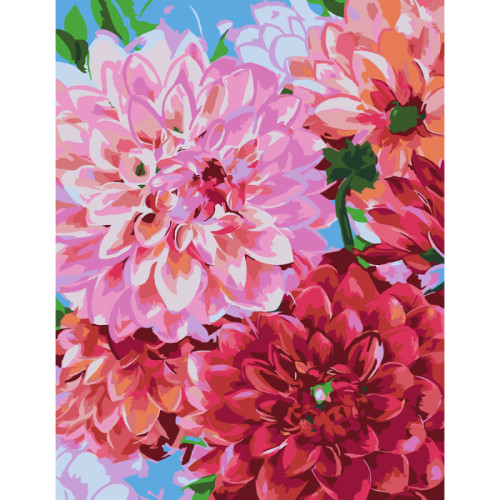 Набор, картина по номерам, „Цветы георгина“, 35х45см, в коробке, ROSA START