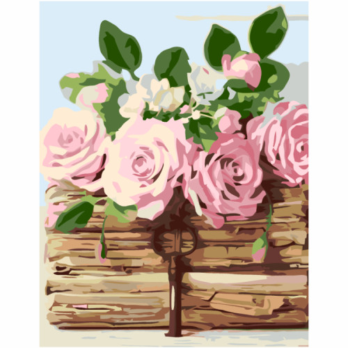 Набор-стандарт, картина по номерам, „Розы на книге“, 35х45см, ROSA START (N00013433)