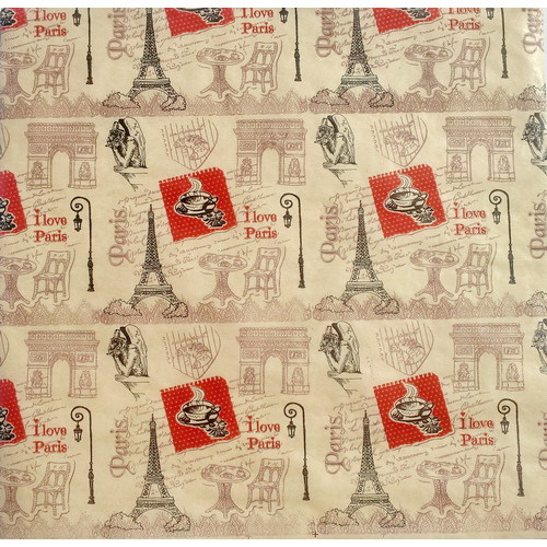 Лист крафт бумаги с рисунком Париж 30х30 см