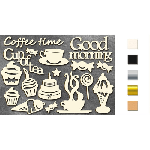 Набор чипбордов Coffee time, Серебряный