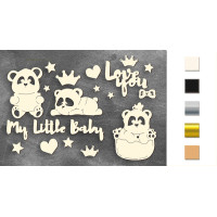 Набір чіпбордів My little baby girl 1, Срібний