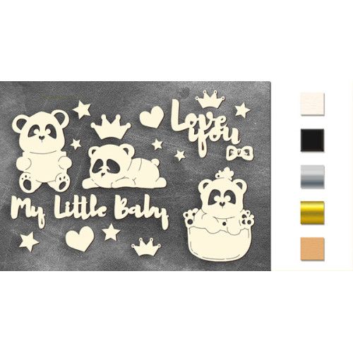 Набор чипбордов My little baby girl 1, Золото