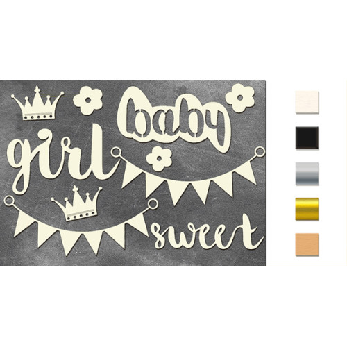 Набор чипбордов Sweet baby girl 1 Молочный