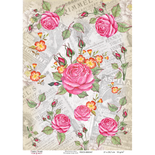 Декупажная карта №0347, 21 см x 29,7 см