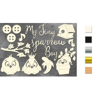 Набор чипбордов My tiny sparrow boy Золото