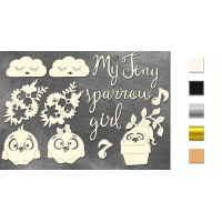 Набір чіпбордів My tiny sparrow girl Молочний