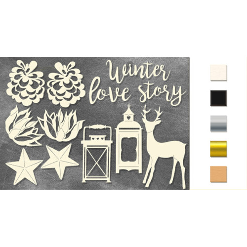 Набор чипбордов Winter Love Story 1 Золото