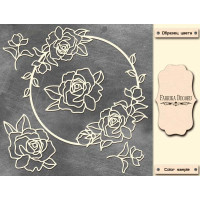 Мегачипборд Круглая рамка с розами 30x30 см №006