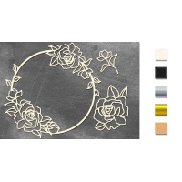 Набор чипбордов Розы в круге №342 Молочный