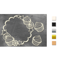 Набор чипбордов Рамка - сладости №371 Молочный Набор чипбордов Рамка - сладости №371 Молочный