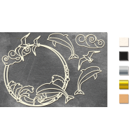 Набор чипбордов Рамка с дельфином №384 Серебряный