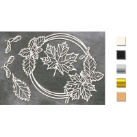 Набір чіпбордів Кругла рамка з листочками №472 Молочний