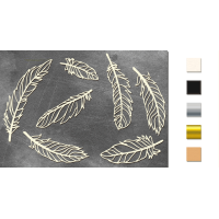 Набор чипбордов Перья 1 10х15 см №492 Серебряный