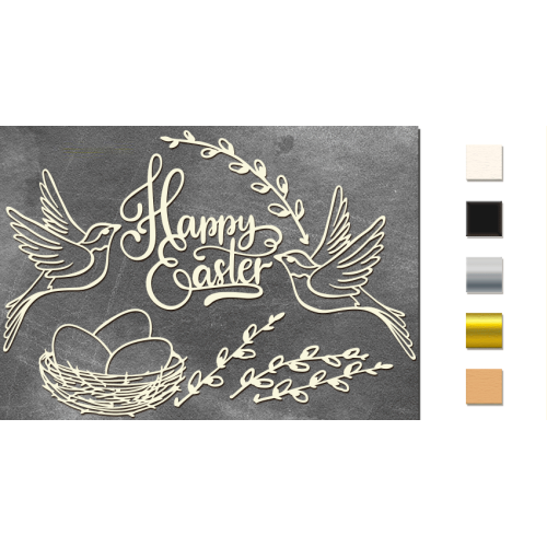 Набор чипбордов Happy Easter 10х15 см №495 Дерево