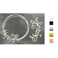 Набір чіпбордів Кругла рамка із квітковими гілками 10х15 см №512 Дерево