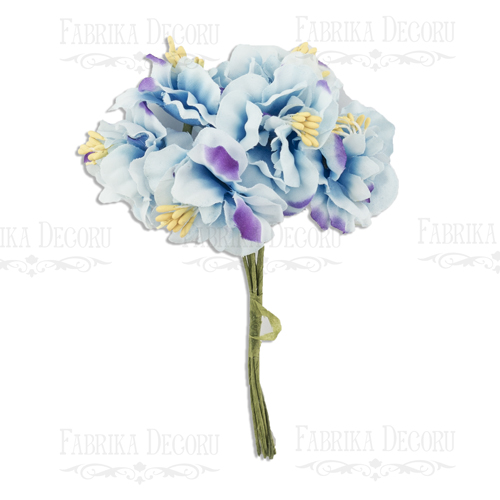 Набор цветов сакуры голубой с фиолетовым, 6 шт