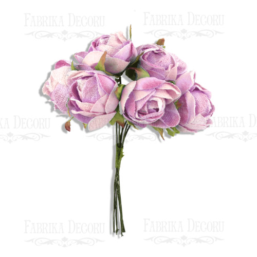 Букет бутон пионов розовые с фиолетовым, 6 шт
