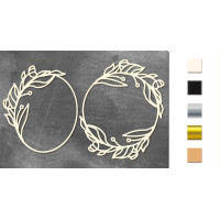 Набор чипбордов Рамки с листьями 10х15 см №531 Молочный