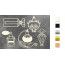 Набор чипбордов Винтажные флаконы с духами 10х15 см №584 Золото