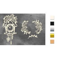 Набір чіпбордів Годинники з омелою та гостролистом 10х15 см №654 Срібний