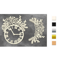 Набір чіпбордів Годинники з омелою та гостролистом №1 10х15 см №655 Золото