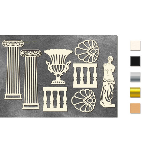 Набор чипбордов Античный декор 10х15 см №674 Золото