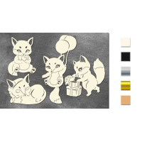 Набор чипбордов Funny fox girl 10х15 см №683 Золото