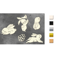 Набор чипбордов Sweet bunny 10х15 см №708 Серебряный