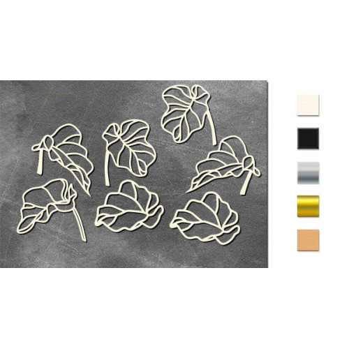 Набор чипбордов Botany exotic 10х15 см №709 Серебряный