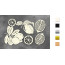 Набор чипбордов Botany exotic 10х15 см №715 Серебряный