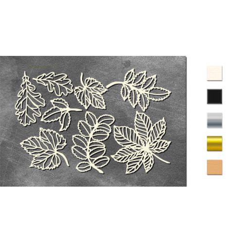 Набор чипбордов Autumn botanical diary 10х15 см №743 Серебряный