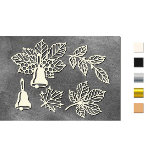 Набор чипбордов Autumn botanical diary 10х15 см №749 Серебряный