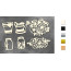 Набор чипбордов Баночки, лейка, стакан и цветы 10х15 см №779 Серебряный