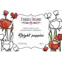 Набір листівок для розфарбовування маркерами Bright poppies 8 шт 10х15 см