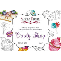 Набор открыток для раскрашивания маркерами Candy shop 8 шт 10х15 см
