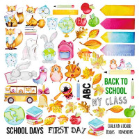 Лист з картинками для вирізання Cool school 30,5х30,5 см